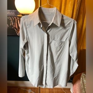 Silky Muted Green Striped Oxford